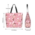 thumbnail image 5 of Honeii Rose Flowers Print Tote Bag for Women, Foldable Tote Bag Large Shoulder Bag Top Handle Handbag for Travel, Work, 5 of 8