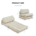 thumbnail image 3 of MUZZ Foldable Floor Sofa Bed,Convertible Folding Lazy Sofa Cushion with Pillows,Corduroy Futon Sofa Sleeper Chair,Adjustable Lounge Couch Chair for Living Room/Bedroom/Guest Room,Beige, 3 of 14