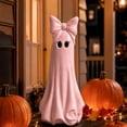 thumbnail image 4 of Halloween Large Ghost with Bow Decoration, White and Pink, 20", Halloween Decor Indoor, Sturdy Ghost Figurines for Desk Tabletop Centerpieces, Kawaii Ghosts Gifts, 4 of 7