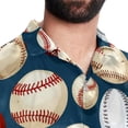 thumbnail image 5 of Baseball Men's Casual Button Down Short Sleeve Printed Summer Beach Shirts, 5 of 6