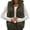 Army Green, variant on DeHolifer Puffer Vest for Women Cropped Zip up Sleeveless Lapel Solid Color Stand Collar Vest Winter Fashion Lightweight Coat Khaki L