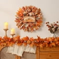 thumbnail image 4 of Couronne de Citrouilles d'Automne Élégante avec Ruban pour Porte d'Entrée Festive, 4 of 6