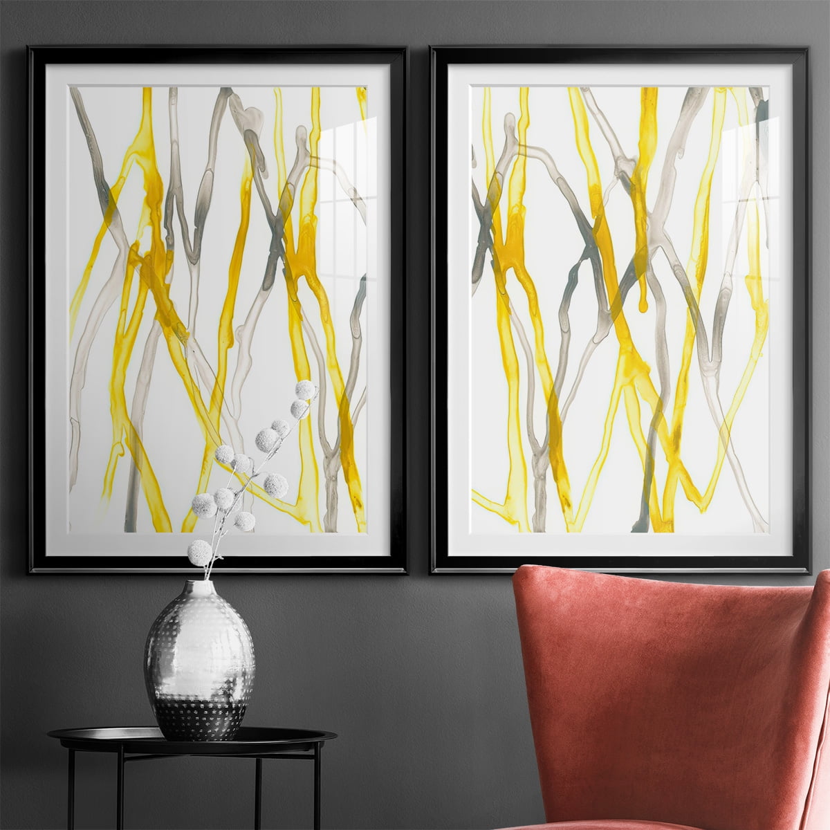 Wexford Home Runnel XIX Premium Framed Print, 18.5" x 24.5" - Ready to Hang, Black (Set of 2)