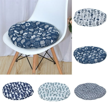 

Windfall Stylish Printed Office Home Chairs Seat Soft Round Cotton Linen Cushion Pad