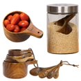 thumbnail image 1 of SEHIOZNI Sales Tableware Under $20 Wooden Measuring Cups and Spoons Set Wood Measuring Cups Wooden Measuring Spoons Set Wood Kitchen Accessories Cute Measuring Cups Measuring Set for Dry Ingredients, 1 of 9