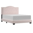 thumbnail image 1 of Modern Velvet Upholstered 60" Queen Bed in Blush Pink, 1 of 7