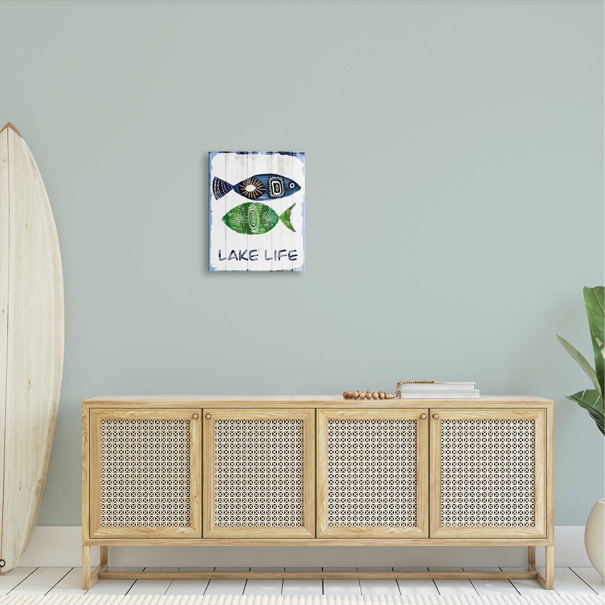 Stupell Industries Lake Life Weathered Fish Shapes Pattern Motif Canvas Wall Art, 30 x 40, Design by Jadei Graphics