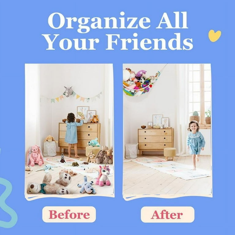 Lilly's Love Over-Door Stuffed Animal Storage Organizer - 4 Mesh Pockets For Plush Toys