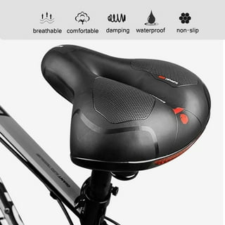 Selle de vélo – Selle en gel noir avec revêtement en cuir synthétique –  Siège de vélo pour homme et femme pour VTT, vélo de route, BMX, vélo de  ville