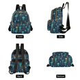 thumbnail image 4 of FORMRS Mini Backpack Purse for Women Quilted Travel Daypack Casual Shoulder Bag, Green Jellyfish Pattern, 4 of 7