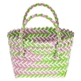 thumbnail image 1 of BEADCEST Panier Tissé pour Courses Multicolore PVC Usage Plage pour Femmes 1Pcs, 1 of 5