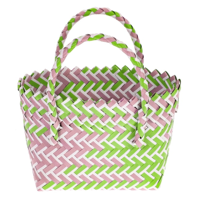 BEADCEST Panier Tissé pour Courses Multicolore PVC Usage Plage pour Femmes 1Pcs