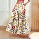 thumbnail image 5 of TaTaai Women's Vintage Boho Print High Waist Long Skirt Elastic Drawstring A-Line Ruffle Hem Maxi Skirt with Pockets for Daily Wear Gift, 5 of 9
