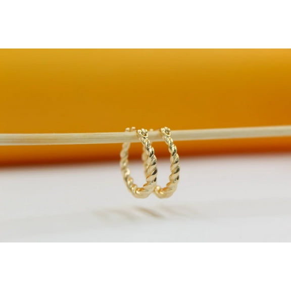 Dainty Small Twisted Delicate Hoops Latch Back Earrings