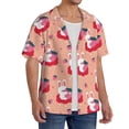 thumbnail image 2 of Fotbe Bunny And Strawberry Camisa Estampada de Manga Corta para Hombre, Casual de Verano, Estilo Playero, Sin Arrugas-Small, 2 of 5