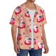 thumbnail image 2 of Balery Bunny And Strawberry Camisa Casual de Manga Corta con Botones para Hombre, Texturizada, Estilo Cubano, para Playa, Verano-3X-Large, 2 of 5