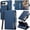 Blue, variant on Mynvo Slim Wallet Case for Apple iPhone Duo with Stylus Pen Holder, Folio Phone Cover with 2 Card Slots, Cash Pocket, Magnetic Closure Kickstand Protective Cover, Brown