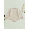 thumbnail image 4 of Bagilaanoe Newborn Baby Girl Boy Rompers Sweater Solid Long Sleeve Knit Bodysuits 3M 6M 9M 12M 24M Warm One Piece Short Jumpsuit, 4 of 8