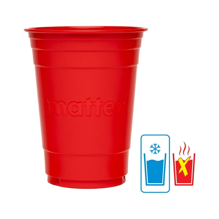 Matter Disposable Compostable Cups, 18 oz., Red, 50 Count