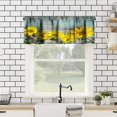 thumbnail image 2 of Rod Pocket Window Valances, Rustic Sunflower Kitchen Short Curtain Valance Windows Treatment Drapes, Yellow Floral Blooming Kitchen Curtains for Farmhouse Living Room Bedroom 54x18 Inch, 1 Panel, 2 of 5