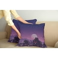 thumbnail image 3 of Ambesonne Cartoon Throw Pillow Cover 2 Pack, Moon Starry Night Sky, 18", Purple Navy, 3 of 6