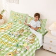 thumbnail image 3 of Erosebridal Easter Floral Rabbit Queen Sheet Sets for Kid, Green Buffalo Bed Set, 4-Piece, 3 of 5