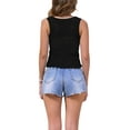 thumbnail image 3 of INSPIRE CHIC Women's Cropped Sweater Vest Crochet Sleeveless Tie Front Summer Beach Tops M Black, 3 of 6