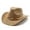 Light Brown, variant on Rdhnmea Cowboy Hat for Women and Men Felt Wide Brim Classic Outdoor Fedora Hats Western Cowboy Cowgirl Hats with Belt Buckle