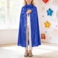 thumbnail image 5 of AWZXDE Girls Glitter Lace Cape Shawl Wrap Party Dress Up Fairy Tale For Kids Dress Shawl Wrap Blue,60, 5 of 7