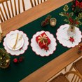 thumbnail image 5 of Cififendec Christmas Embroidered Placemat, 11.81", Christmas Scalloped Edge Table Mat for Candle Centerpiece Arranging and Tabletop Decoration, 5 of 6