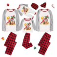 thumbnail image 1 of Pijamas familiares navideños a juego, conjuntos de pijamas a cuadros blancos y negros, Navidad en julio, 1 of 4