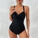thumbnail image 4 of Gibobby Trajes de Baño Mujer Completos 1 UNIDS Mujeres Sexy Color Sólido Traje de Baño Mujer Monokini Traje de Baño Mujer Sexy Color Sólido Monokini Traj(Negro,CH), 4 of 5
