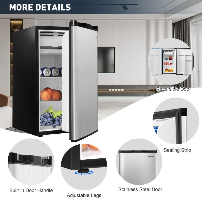 2.4 Cubic Feet Under Counter Mini Refrigerator with Small Freezer – hOmeLabs