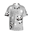 thumbnail image 2 of Balery Pandas Print Men's Hawaiian Shirts Short Sleeve Beach Shirt Relaxed Fit Vacation Button Down Shirts-3X-Large, 2 of 9
