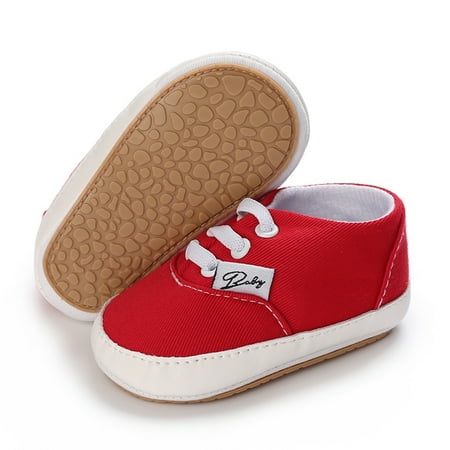 

0-18M Infant Baby Girls Boys Canvas Sneakers Soft Sole Kids First Walkers Non Slip Shoes