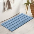 thumbnail image 3 of Subrtex Bathroom Rugs Non-Slip Chenille Soft Striped Plush Bath Mat (Light Purple, 16"x24"), 3 of 8