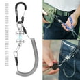 thumbnail image 2 of Washranp Magnetic Clip Fly Fishing Net Release Holder Retractor, Heavy Duty Retractable Safety Fishing Tool Ropes Steel Wire Coiled Lanyard Carabiner, 2 of 7