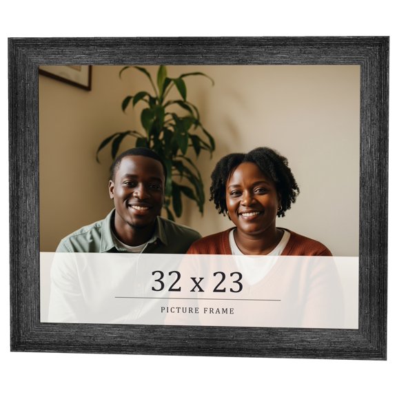 32x23 Frame Black Real Wood Picture Frame Width 1.5 inches | Interior Frame Depth 0.5 inches | Barn