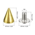 thumbnail image 2 of Unique Bargains 50 Ensembles de Clous Conique 7x10mm et Rivets à Vis Ton Doré, 2 of 5