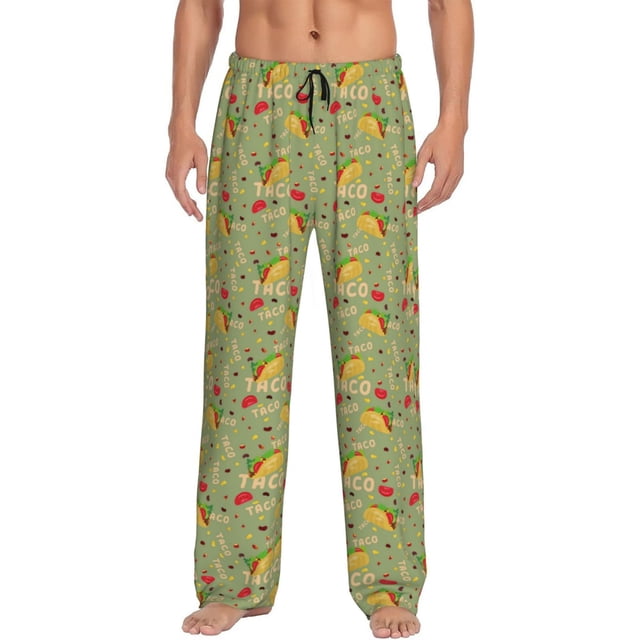 Balery Taco Pantalones de pijama para hombre, pijama ultraligero, pantalón de descanso-3X-Large