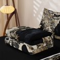 thumbnail image 6 of Homewish Skull Black Cat Zipper Twin Comforter Sets with Fitted Sheet and 2 Pillowcases,Vintage Flowers Zipper Bedding Set,Cream Black,Halloween Bed Set,Black Reversible,4pcs, 6 of 8