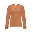 thumbnail image 3 of Clothing 2025 Delayuji Sweatshirts for Women 2025 Tops Pullover Casual Button Autumn Solid Winter Drawstring Hoodie Blouse Womens Plus Size Sweatshirts Multi-Color M, 3 of 4