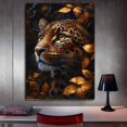 thumbnail image 3 of Mudket Golden Autumn Leopard Canvas Wall Art, Leopard Print Trendy Wall Decor Framed Ready to Hang for Living Room Office - 12"L x 8"W, 3 of 10