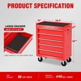 thumbnail image 5 of POWANLI 5-Drawer Rolling Tool Chest with Wheels Multifunctional Tool Chest Portable Tool Storage Cabinet with Locking System for Garage Workshop Warehouse Repair Shop, 5 of 5