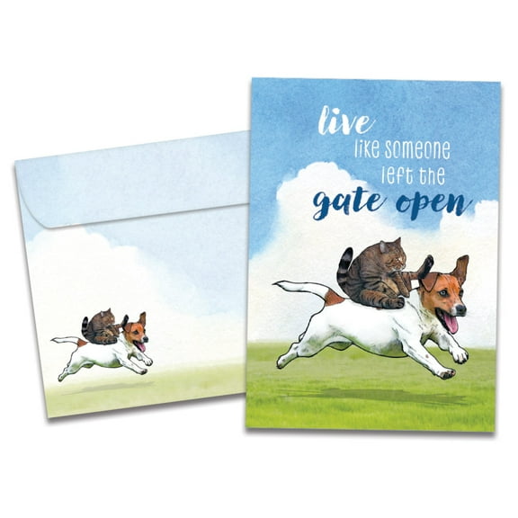 Tree-Free Greetings Birthday Greeting Card, 100% Recycled Paper, 5x7, Gate Left Open (GO69177)