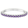 thumbnail image 3 of Half-Eternity Pave-Set Thin Amethyst Stack Ring 14k White Gold (0.65ct), 3 of 3
