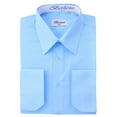 thumbnail image 1 of BERLIONI MEN'S CONVERTIBLE CUFF SOLID DRESS SHIRT-LIGHT BLUE-3XL sleeve 36/37, 1 of 1