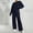 01 Navy, variant on YueHuiYing Women's Two Piece Outfit Long Sleeves Pullover High Waisted Fashion Clothing Long Pants Tracksuit