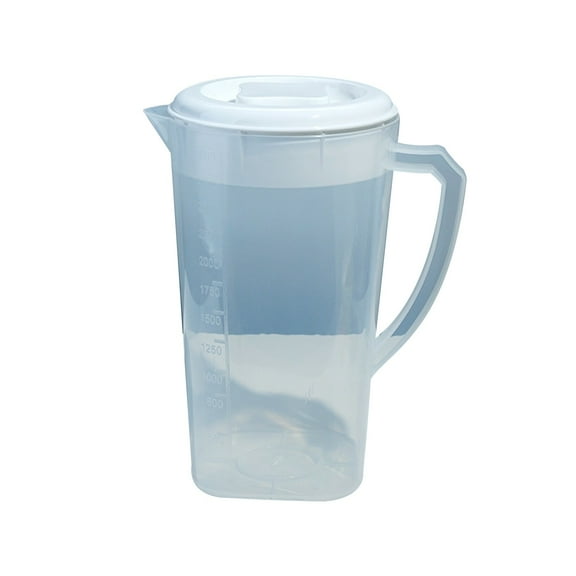 THLKIF Plastic Pitcher with Lid - Without Bpa - Eco-Friendly Mix Drinks Water Jug for Hot/Cold Lemonade Juice Beverage Jar Ice Tea Kettle (81oz/2.4litre/0.63 Gallon)