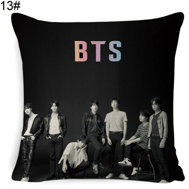 LIWEN KPOP BTS Member Photo Pillow Case Cushion Cover Home Office Sofa Bed  Decor 